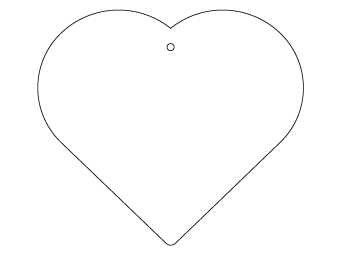 Car air freshener heart shape customized, dimensions: H: 93.705mm, L: 82.936mm.