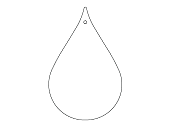 Car air freshener drop shape customized, dimensions: H: 59.967mm, L: 92.957mm.