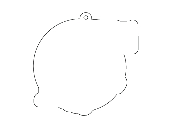 Car air freshener company logo shape customized, dimensions: H: 73.661mm, L: 72.606mm.