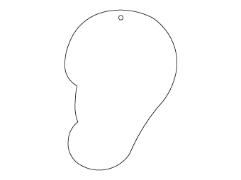 Car air freshener mixed shape customized, dimensions: H: 63.559mm, L: 91.116mm.